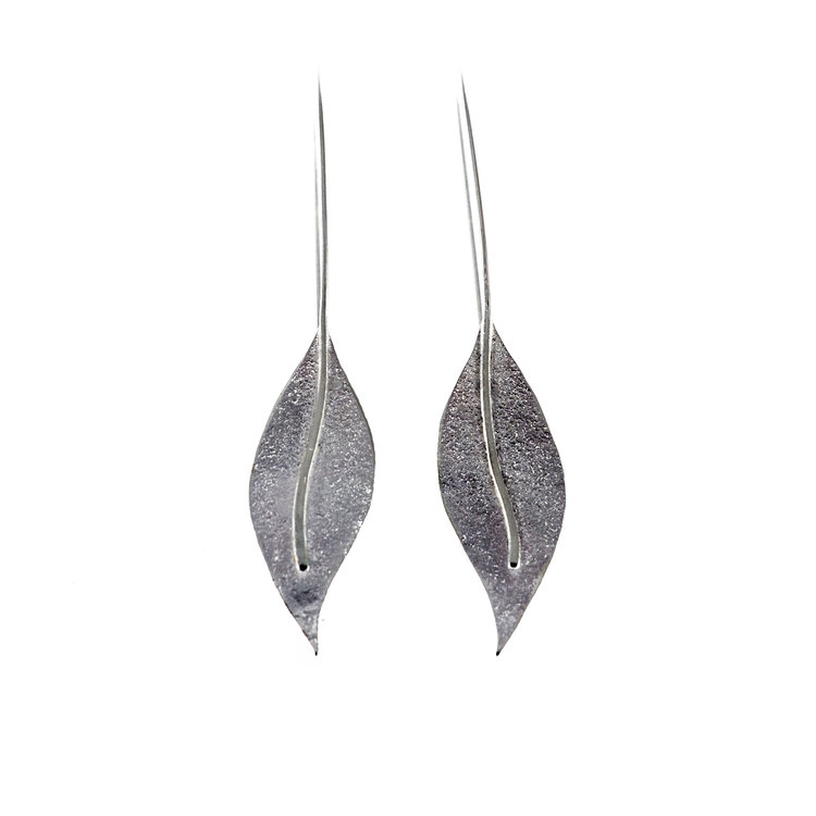 Ankor Cornwall Silver Leaf Earrings
