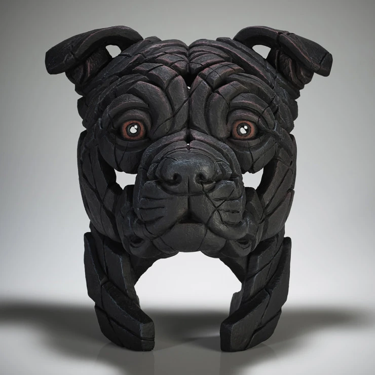 Edge Black Staffordshire Bull Terrier Sculpture By Matt Buckley