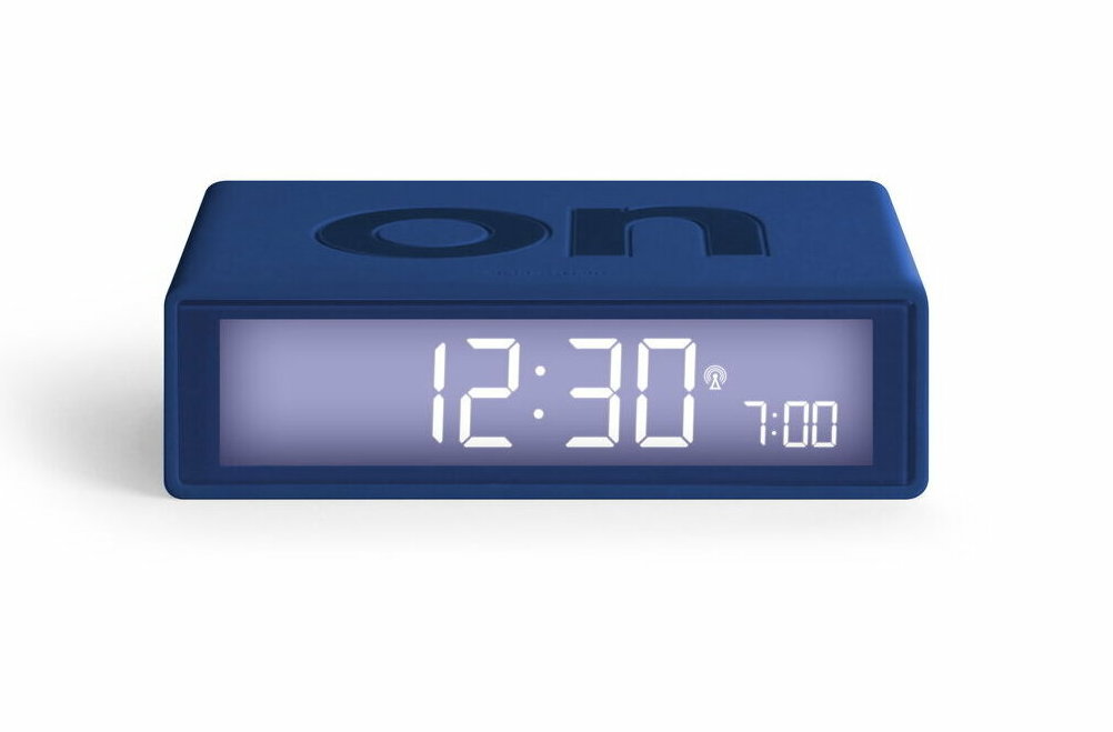 Lexon Navy Blue Flip+ Alarm Clock