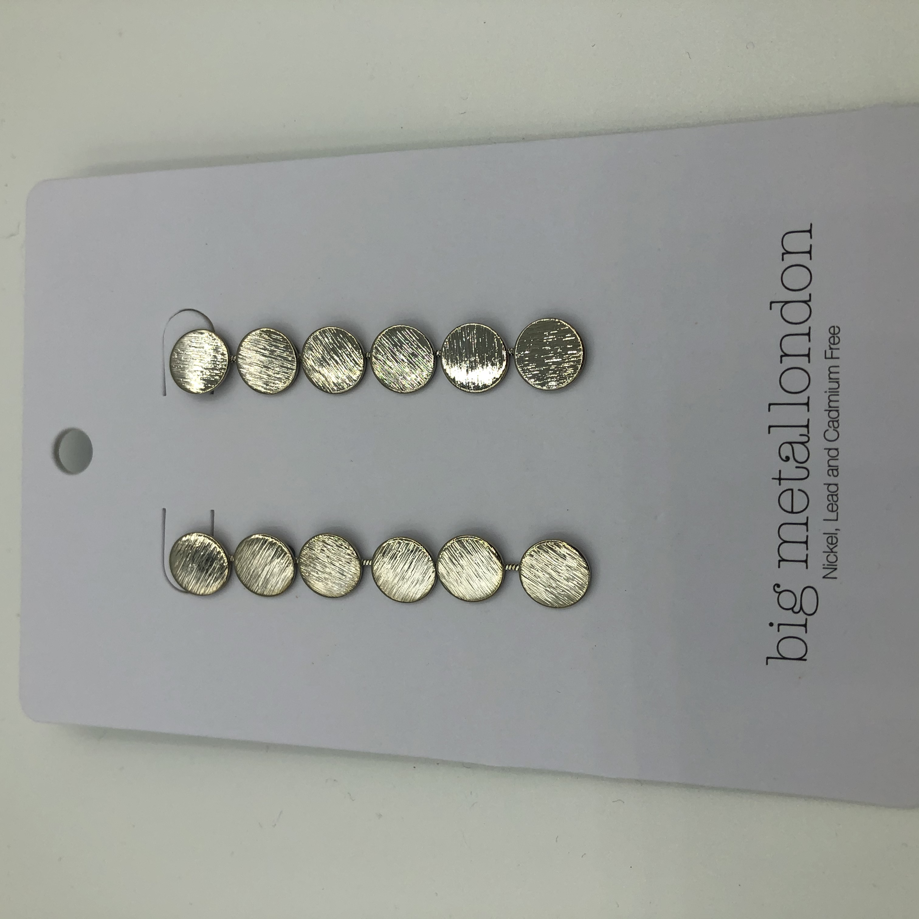 Big Metal Junia Circle Dangle Earrings in Silver