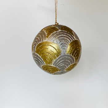Goodwill Christmas Baubles Gold & Silver Art Nouveau Style