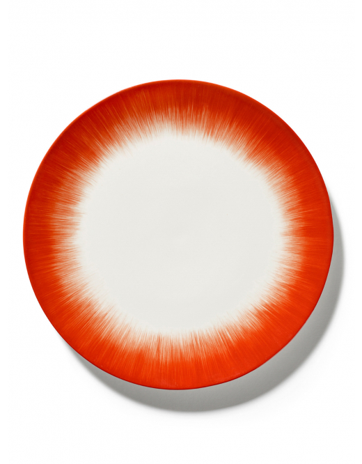 Ann Demeulemeester for Serax Set 2 Plate De Off-White/Red Var 5 D28