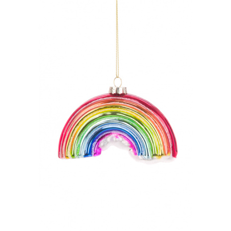 Or & Wonder Collection 6cm Glass Rainbow Christmas Bauble