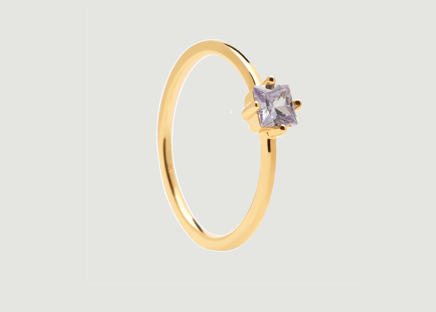 PdPaola Lavender Lis Cavalier Gold Plated Silver Ring