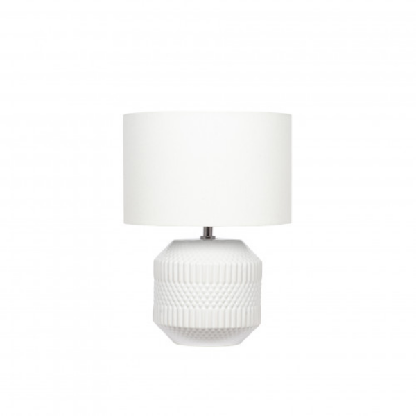 MOR Interiors White Ceramic Circular Design Table Lamp