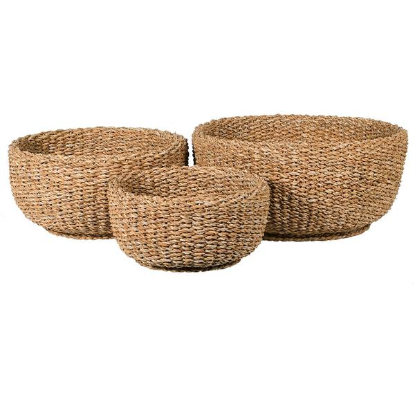 Persora Set Of 3 Round Woven Baskets