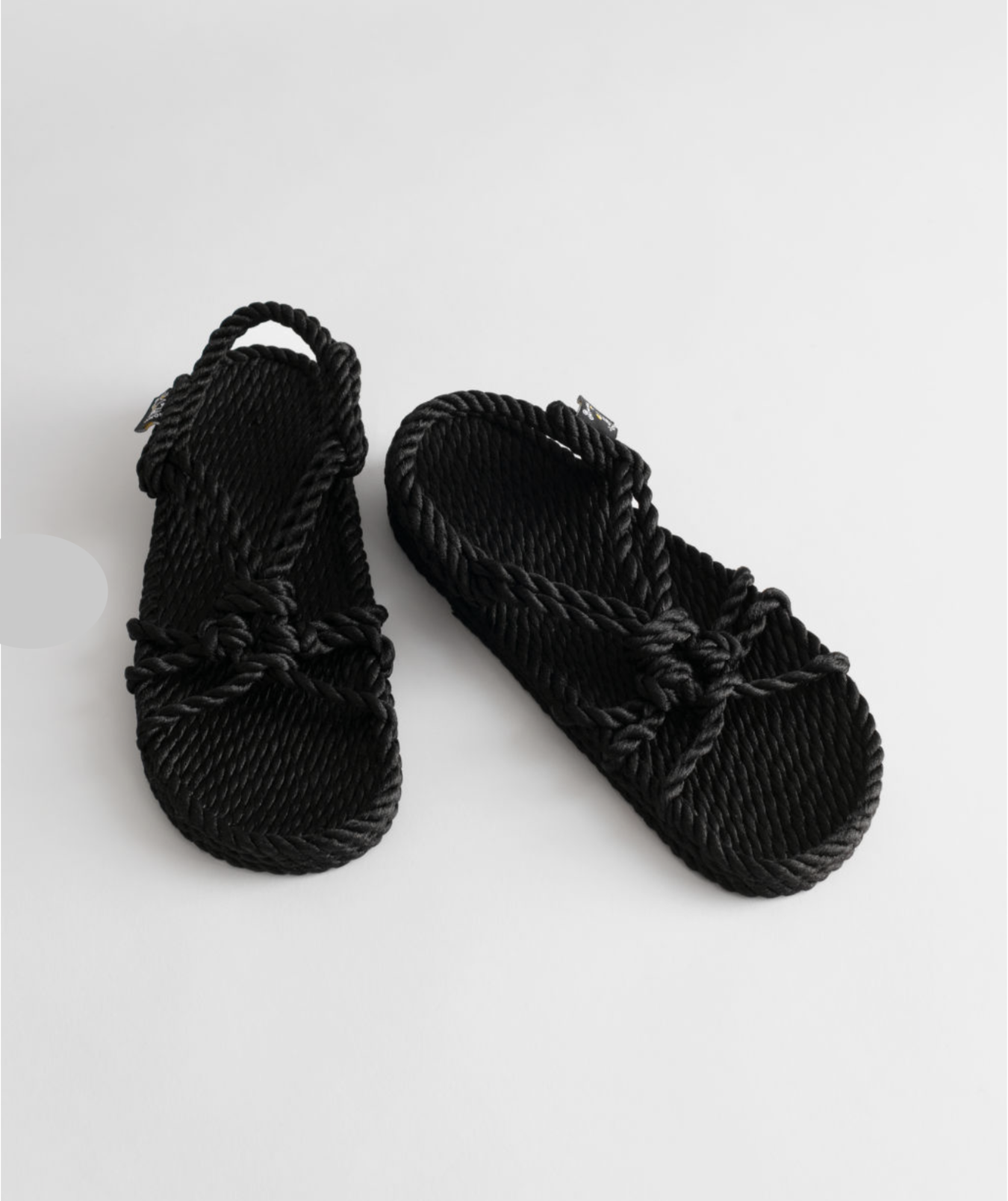 Wedge Rope Sandals Black