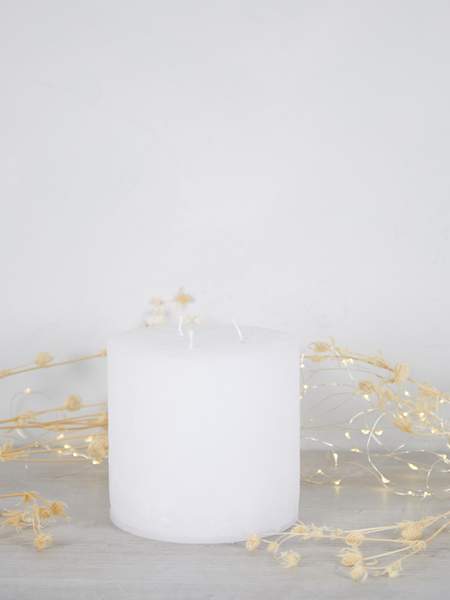Chic Antique Giant Rustic Pillar Candle White