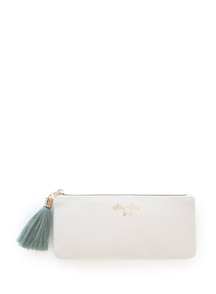 White Tassel Pencil Pouch