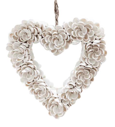 Medium Shell and Rope Heart Shape Suspension