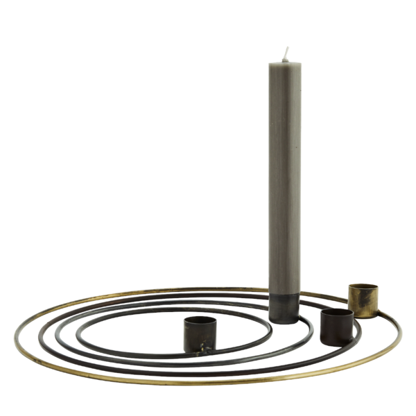Set of 4 Brass Round Candle Holders