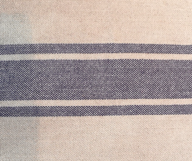 Casa Verde Vintage Linen Blue Stripe Cushion - Square