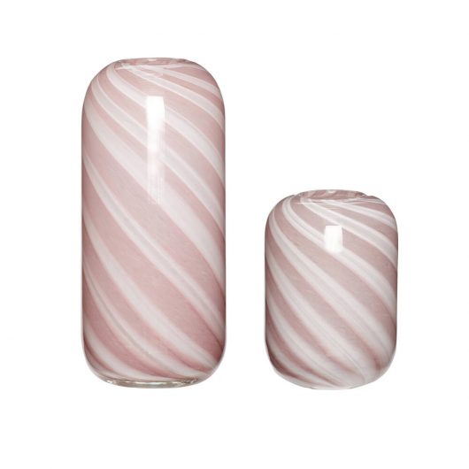 Hubsch A/S Vase Pink / White Swirl Small