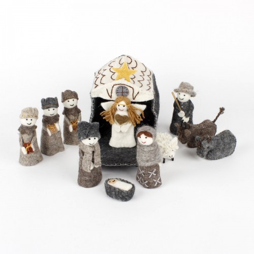 Sjaal met Verhaal Felt  Christmas Nativity Scene