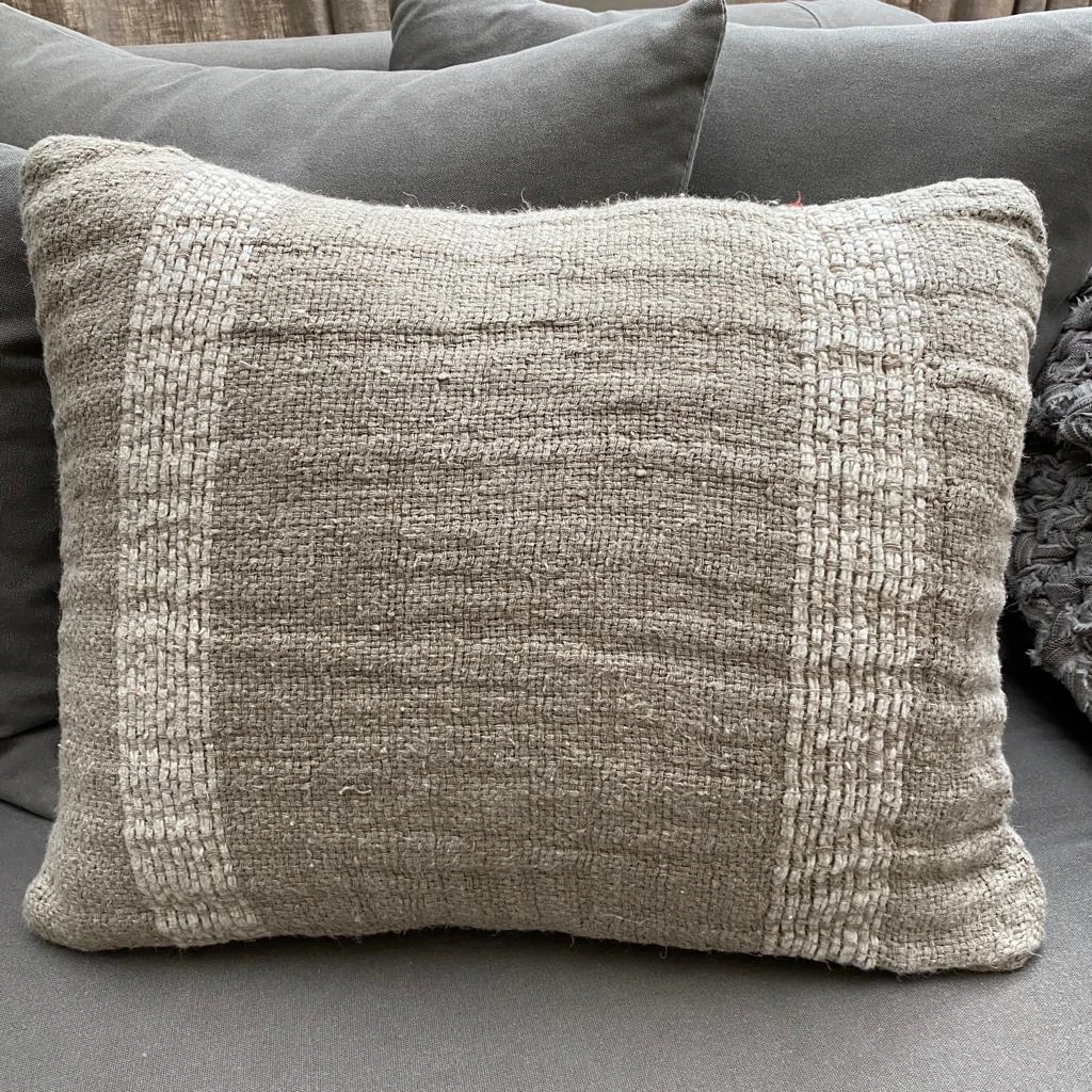 OLSEN AND JENSSEN Linen Cushion Cover w/White Stripes