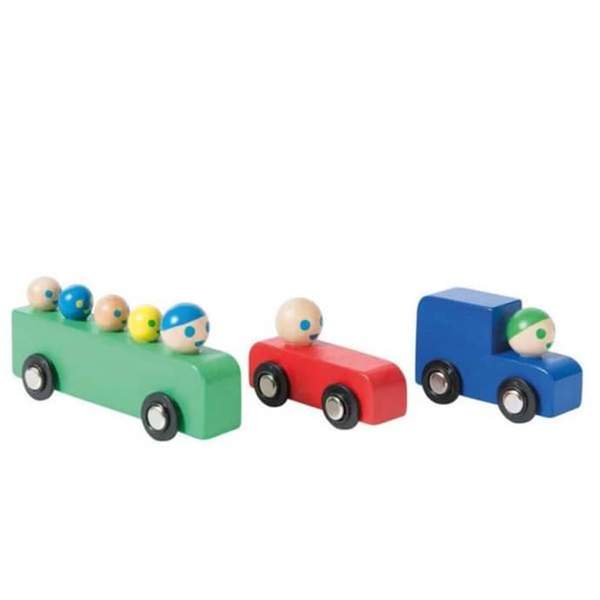 Moulin Roty Set Of Wooden Cars And Bus