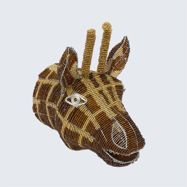 Zimbabwean Medium Beaded Wall Head Decoration Giraffe