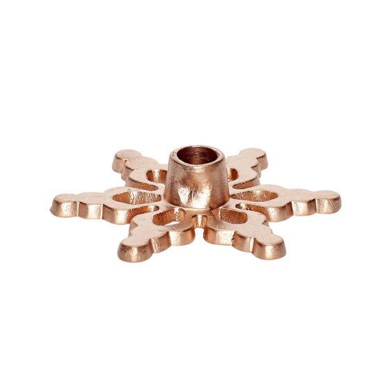 Hubsch Small Copper Snowflake Candle Holder