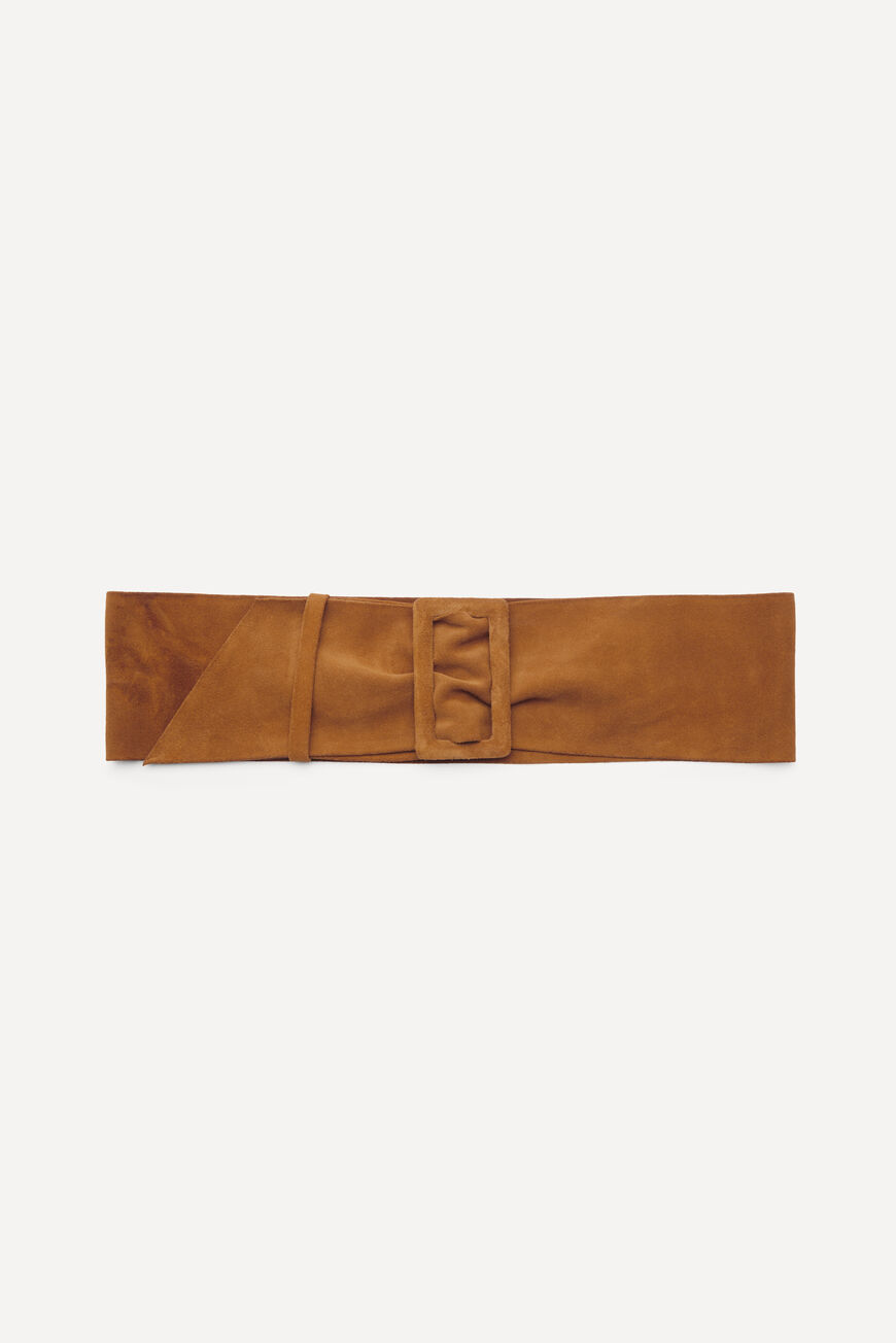 Cognac Scecil Suede Belt