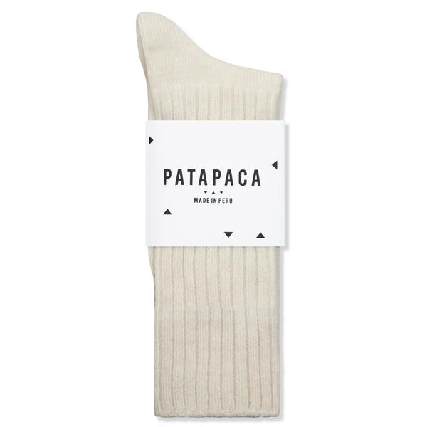 Solid Ribbed Socks Undyed Off White