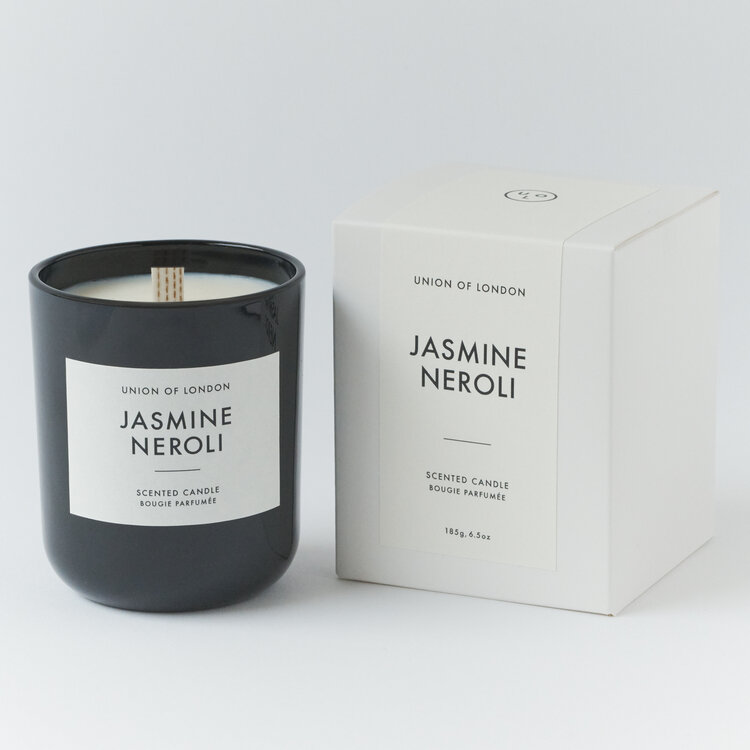 Union Of London Jasmine Neroli Medium Black Sustainable Soya Wax Candle
