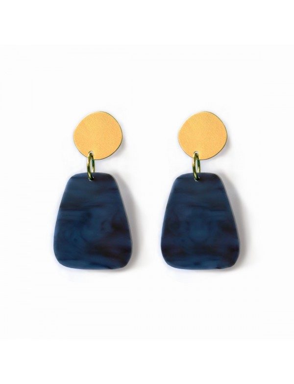 sept cinq Amphora Blue Lapis Gold Earrings