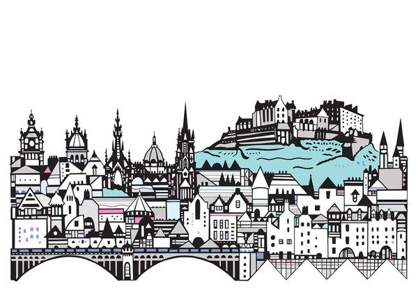 Susie Wright Edinburgh Skyline Digital Art Print
