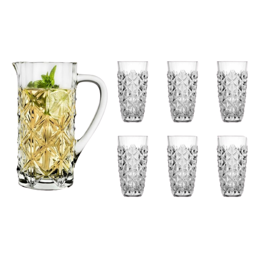 RCR Cristalleria Carafe + 6 Glasses - Set of 7