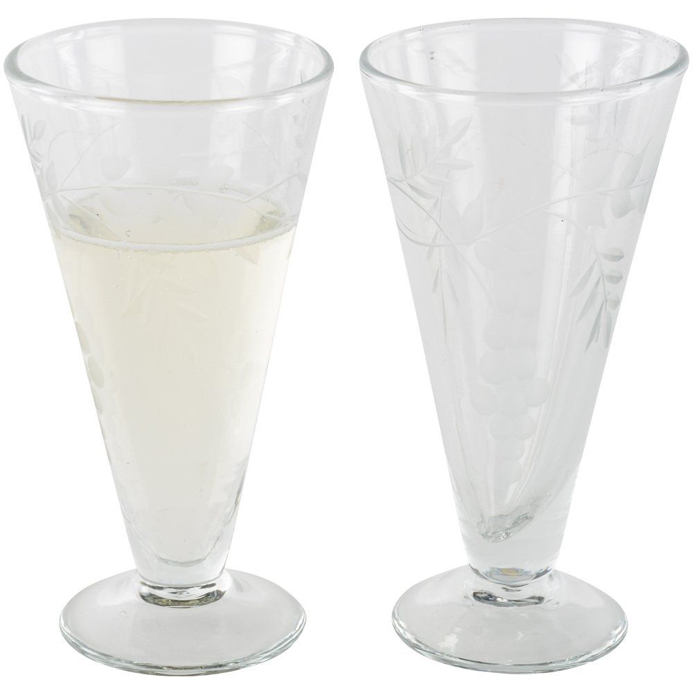 Grand Illusions Etched Leaf Prosecco Glass