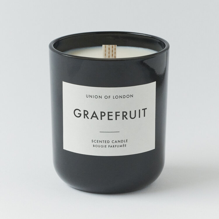 Union Of London Grapefruit Medium Black Sustainable Soya Candle