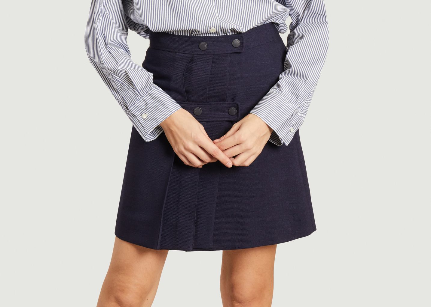See by Chloe Navy Blue Wrap Skirt