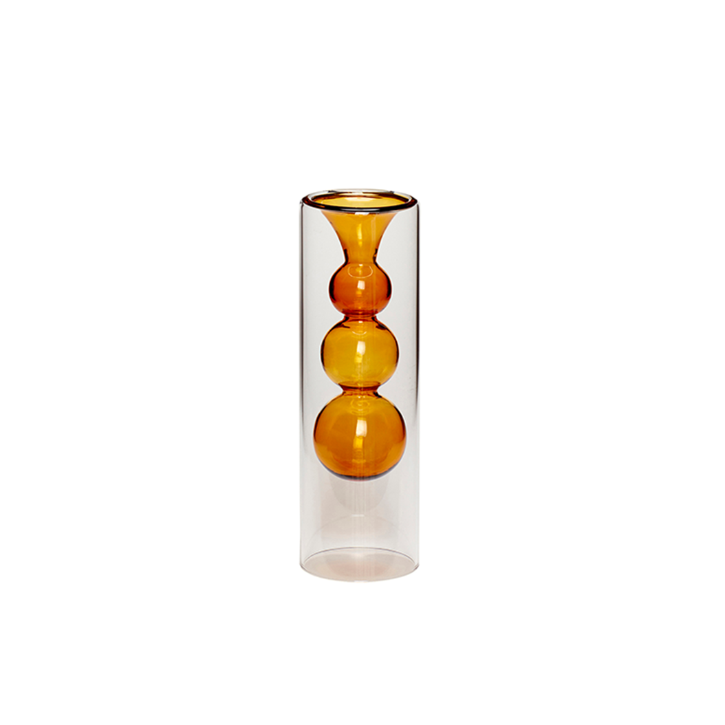 Hubsch Amber Bubble Glass Vase