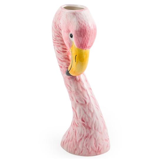 &Quirky Small Ceramic Pink Flamingo Head Vase