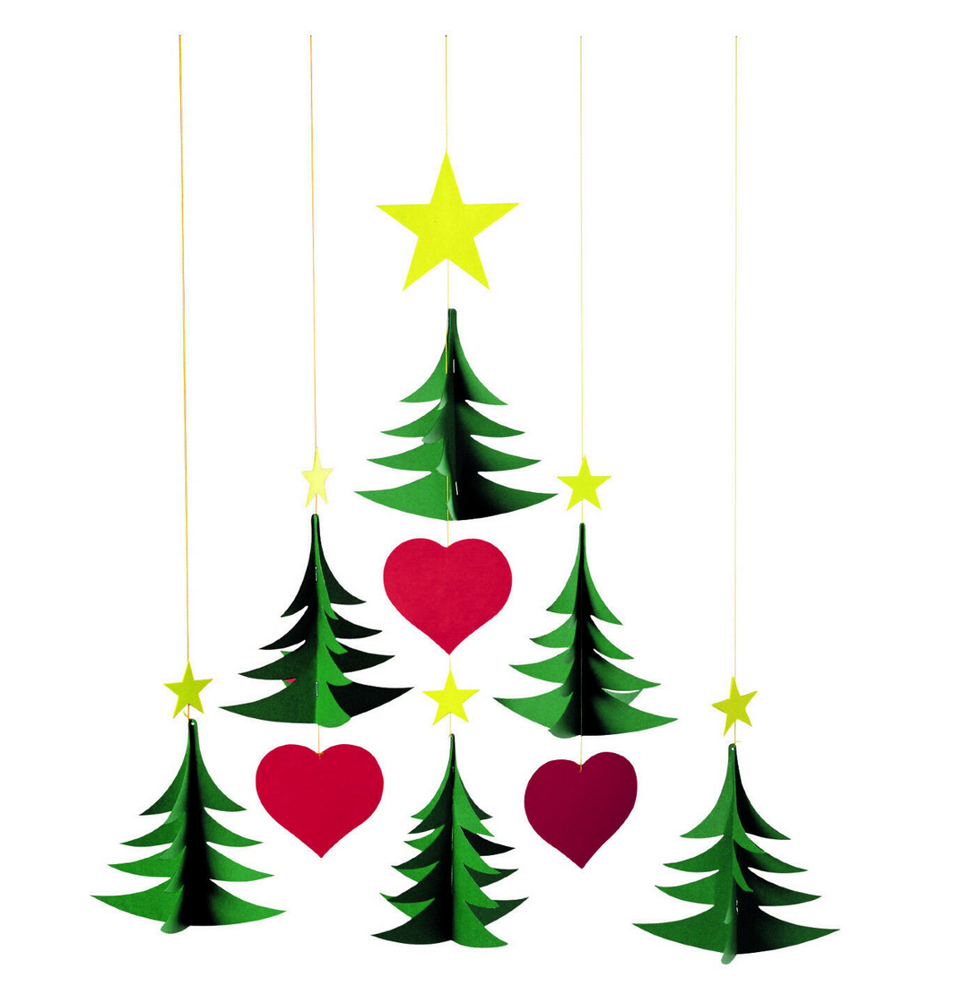 Flensted Tree & Heart Christmas Mobile 091a
