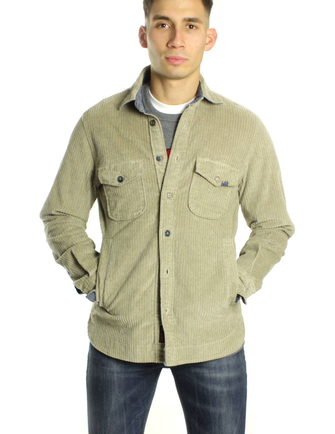 Buzzy Corduroy Beige Overshirt