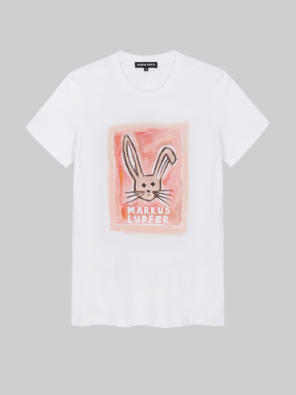 Markus Lupfer Kate Painted Bunny Tee in White