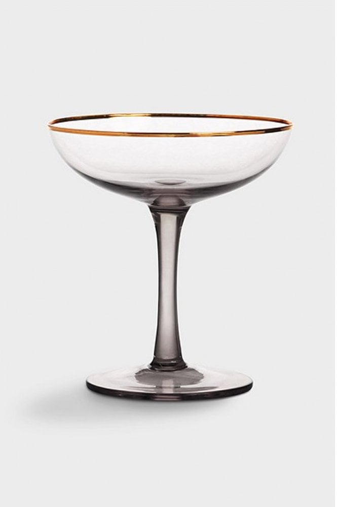 &klevering Set Of 2 Smoked Champagne Coupes
