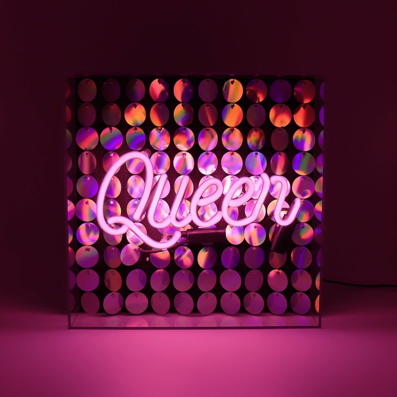 Queen Neon Sign With Sequins