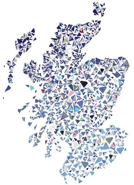 Susie Wright Scotland Shapes Map Art Print
