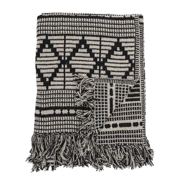 Bloomingville Throw Black Recycled Cotton