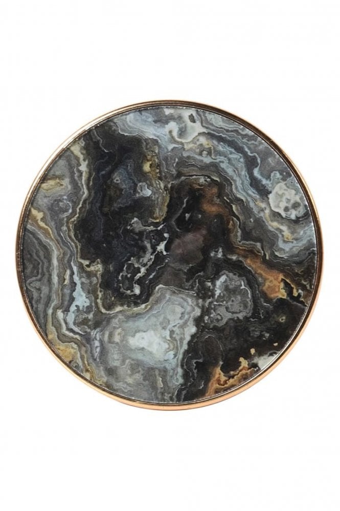 The Home Collection Set of 4 Black Marble Effect Coasters