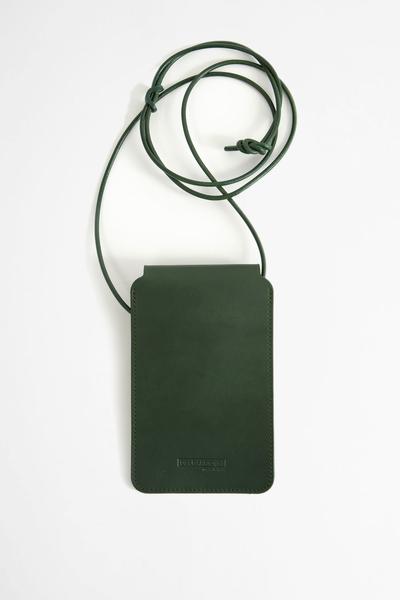 Leather Phone Pouch Green