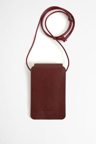 Del Barrio Leather Phone Pouch Burgundy