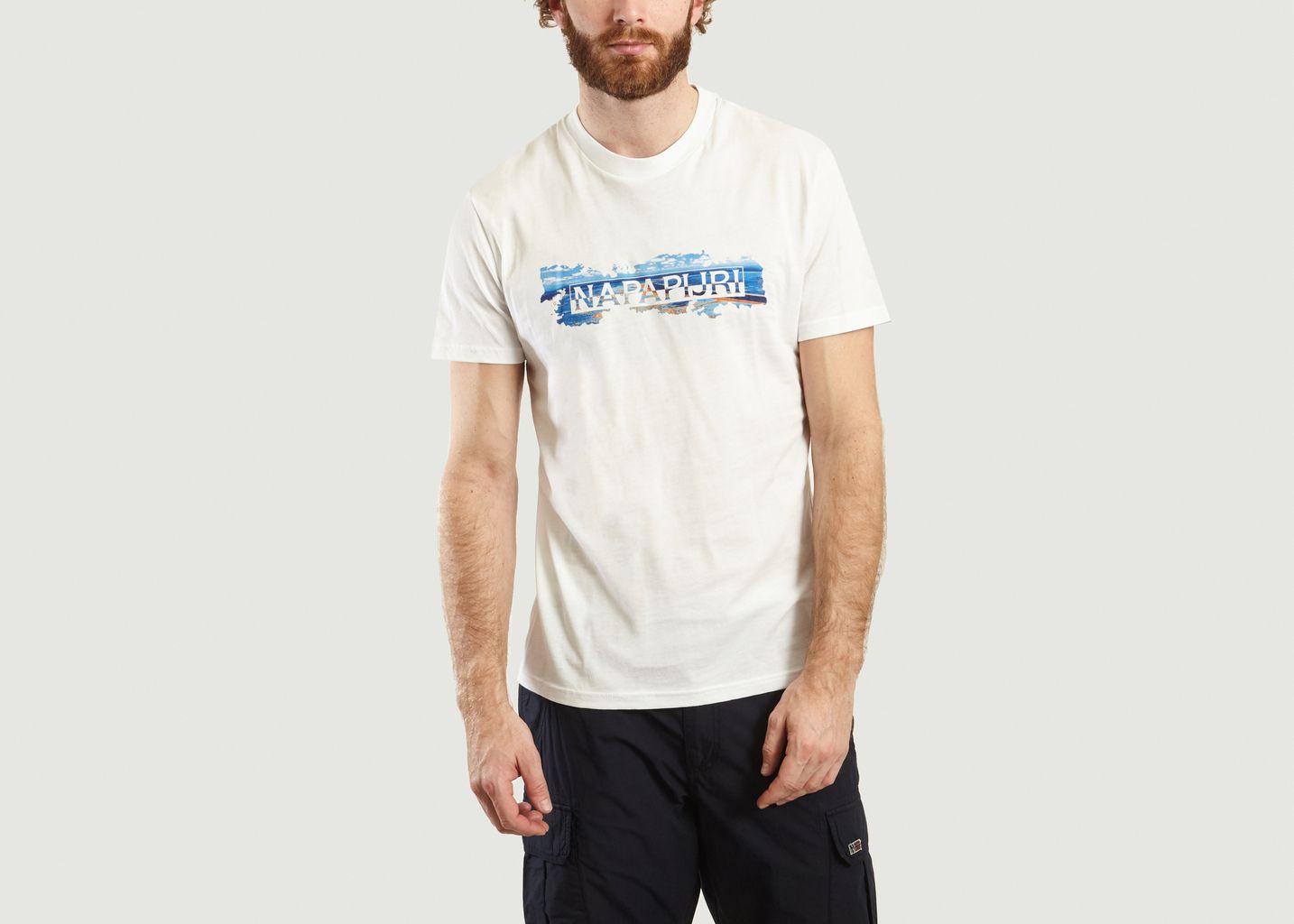 Napapijri Light White Graphic FTS Sobar T Shirt