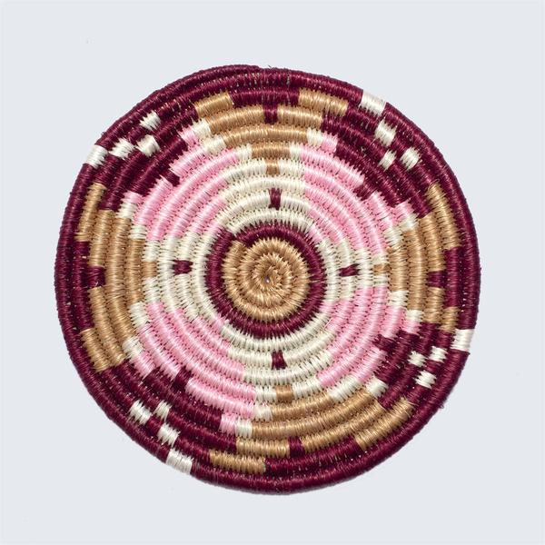 Rwandan Woven Coaster Upendo