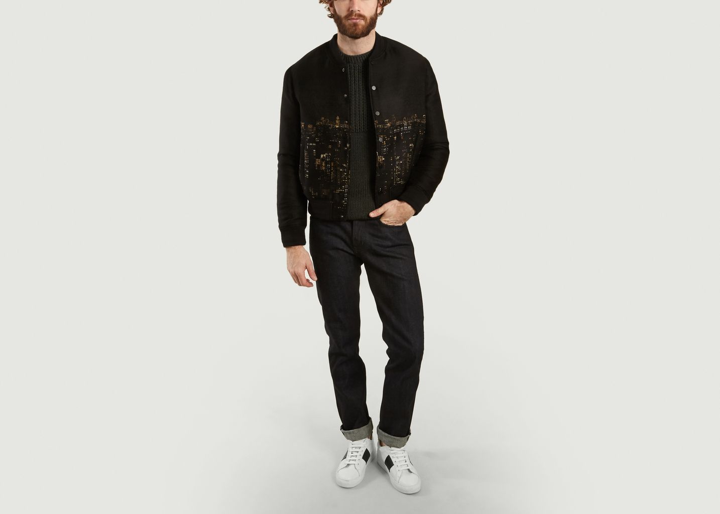 M.X MAXIME SIMOËNS Black Empire State Bomber Jacket