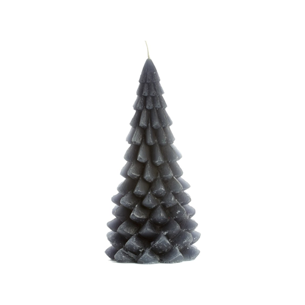 Rustik Lys 10 x 20 cm Dark Grey Christmas Tree Candle