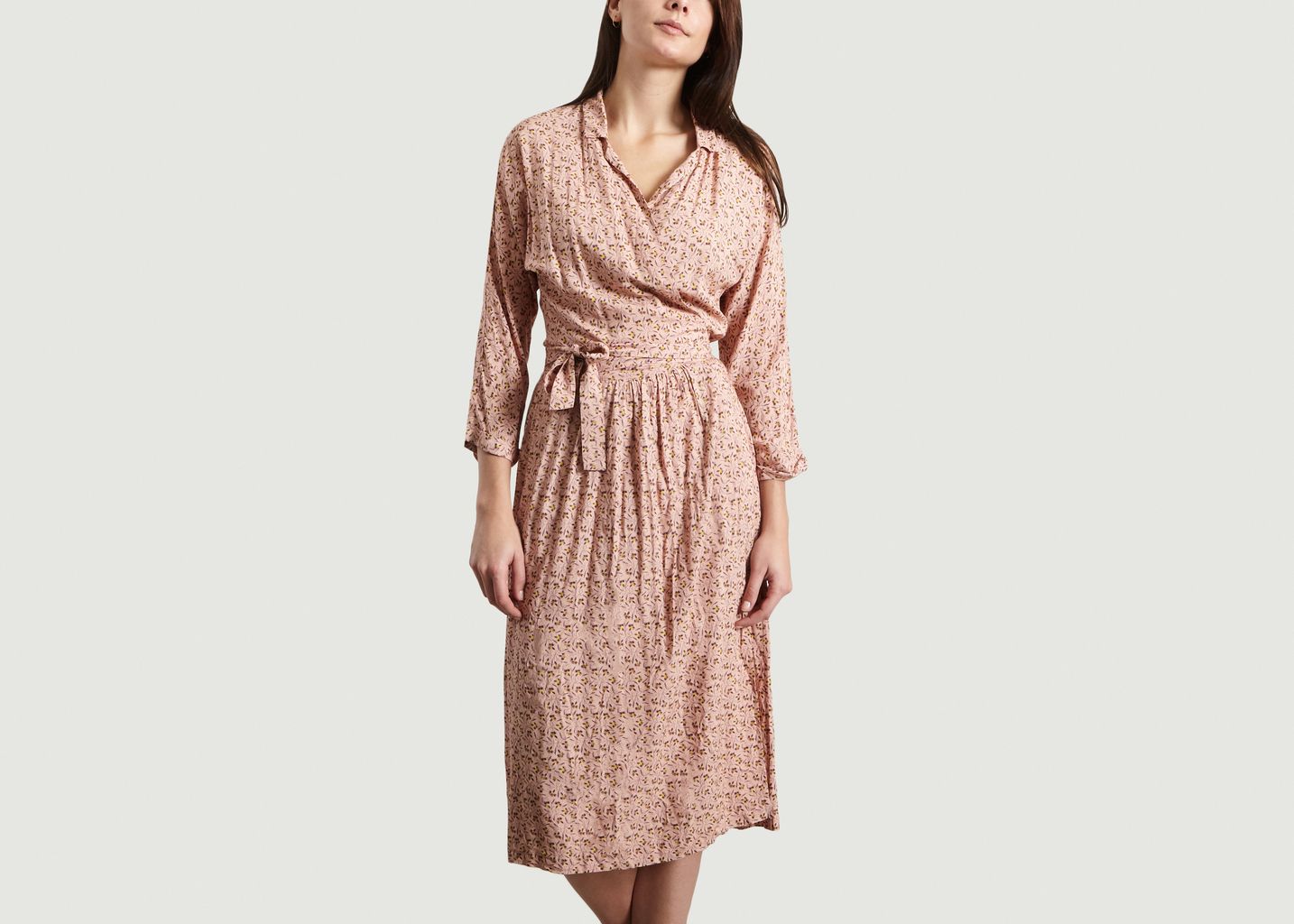 Bellerose Pink Arto Floral Wrap Dress