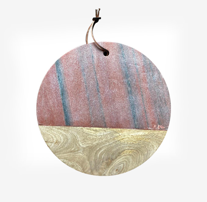 Bloomingville Rose Marble and Mango Wood Cutting Board  
