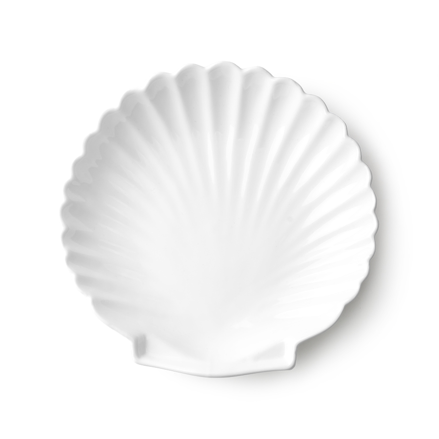 HK Living Athena Ceramics: Shell Tray White L (Set of 2)